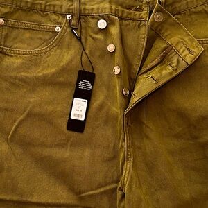 Fashion Nova Olive Green Straight Leg Jeans